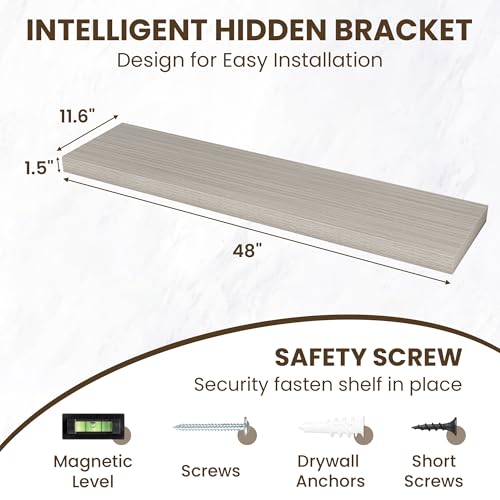 48 Inch Floating Shelves for Wall Set of 1