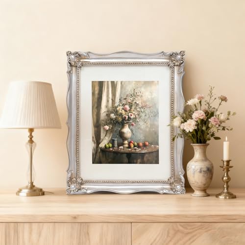 11x14 Vintage Picture Frame with Embossed Flower Design