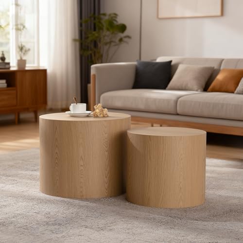 Nesting Round Coffee Table Set of 2 (2 Count)