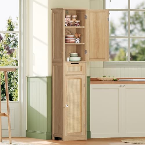 66.9" Tall Bathroom Storage Cabinet with 2 Doors & 1 Drawer