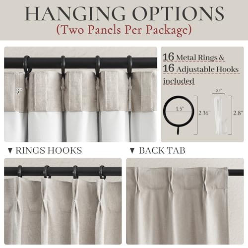 Extra Long Blackout Pinch Pleated Luxury Curtains 144 Inch Long for Living Room (2 Count)