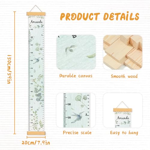 Personalized Name Growth Chart Wall Decor for Kids