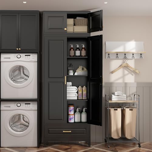 90" Metal Storage Cabinet with Doors and 3 Adjustable Shelves
