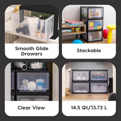 6 Pack Plastic Drawer Storage Organizer (6 Count)