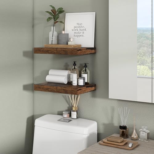 Floating Shelves 15.7" W x 10.3" D Rustic Brown Set of 2 (2 Count)