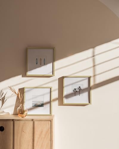 10x10 Gold Metal Picture Frames Matted to 5x5 (3 Count)