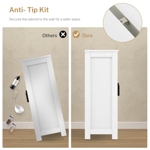 Storage Cabinet with 2 Doors and 4 Storage Shelves
