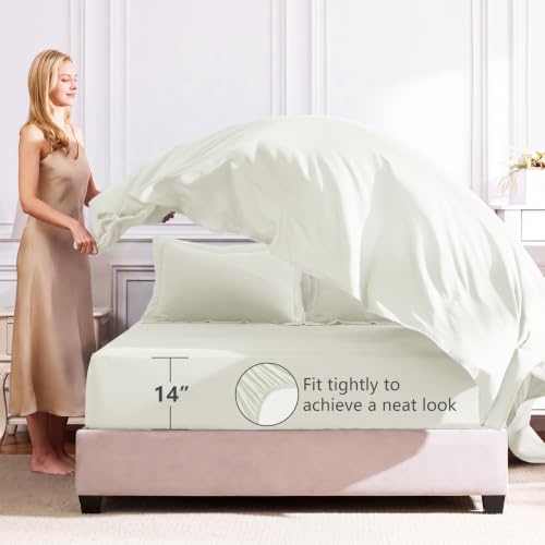 Twin XL Comforter Set with Sheets Ivory