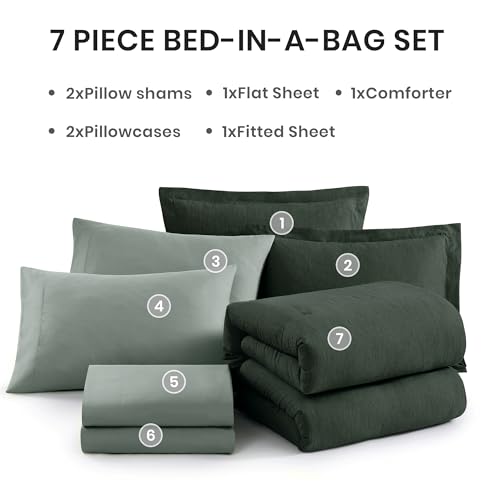 Full Size Comforter Set Deep Forest 7 Pieces Bed in a Bag