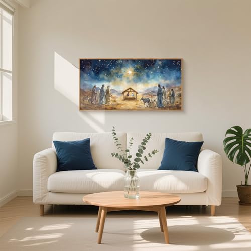 Large Bible Christian Religious Framed Canvas Wall Art Set