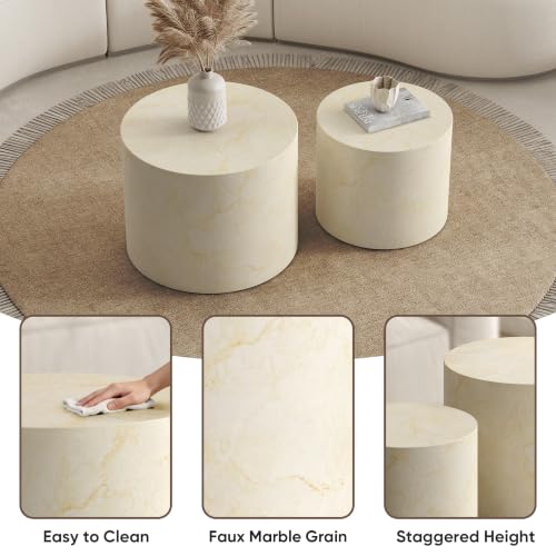 Nesting Round Coffee Table Set of 2 (2 Count)