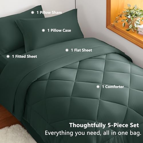 Twin XL Comforter Set Forest Green