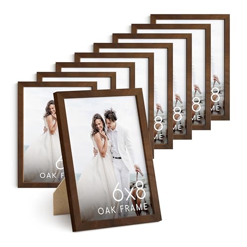 6x8 Walnut Oak Wooden Picture Frame