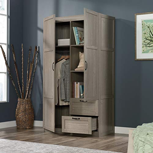 Select Multipurpose Bedroom Armoire Wardrobe Closet Pantry Storage Cabinet with Storage Drawers and Hanging Rail
