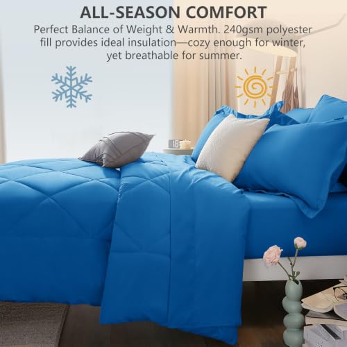 King Size Comforter Set Royal Blue