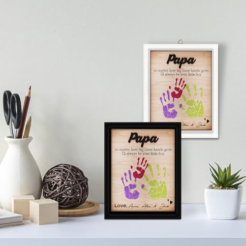 Best Dad Ever Hands Down Sign Handprint Kit with Paint DIY Gift for Father's Day