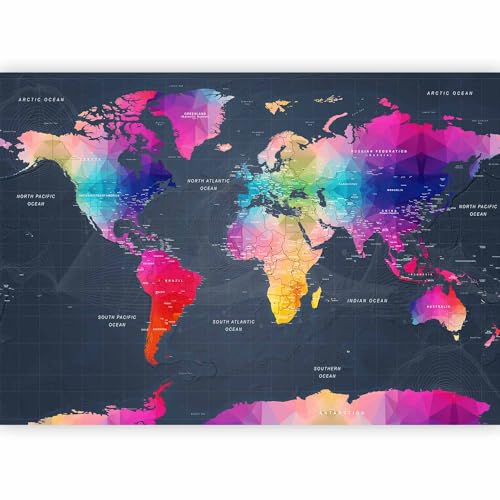 Wall Mural World Map 77"x55" (29.49 Sq Ft)