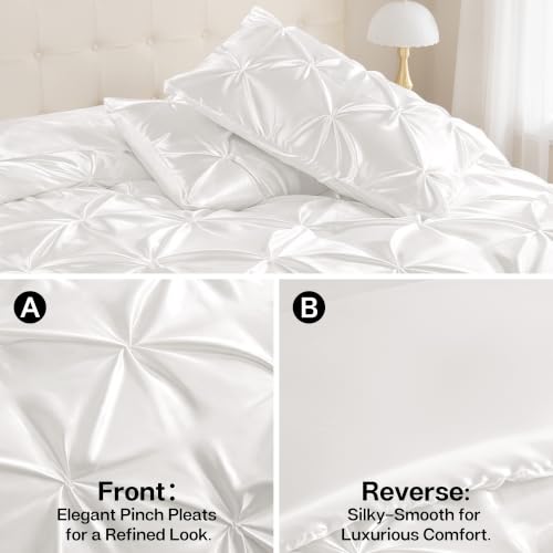 Satin Full Size Comforter Set Ivory