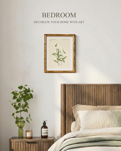 Gold Bamboo Framed Botanical Wall Art