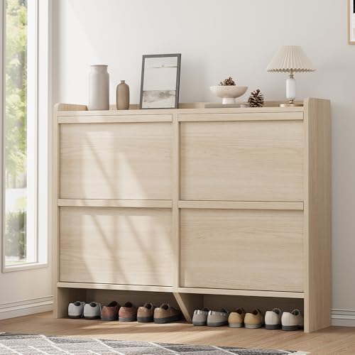 Shoe Cabinet with 4 Flip Drawers