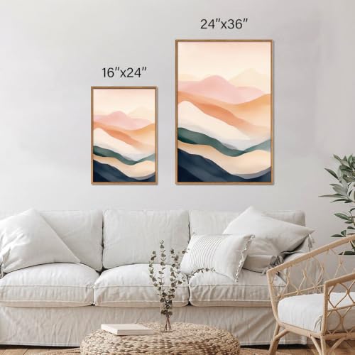 Boho Abstract Mountain Framed Canvas Wall Art