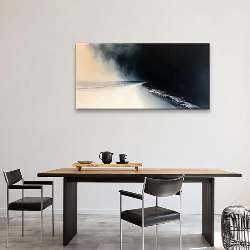 Abstract Wall Art For Living Room Black And White Wall Art Print Modern Canvas Art Wall Decor Painting Print Abstract Art Pictures For Bedroom Apartment Office Ready To Hang 24" X 48"