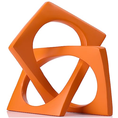 Orange Knot Statue for Coffee Table Centerpiece Decor
