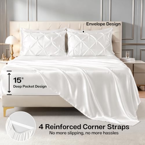 Satin Full Size Comforter Set Ivory
