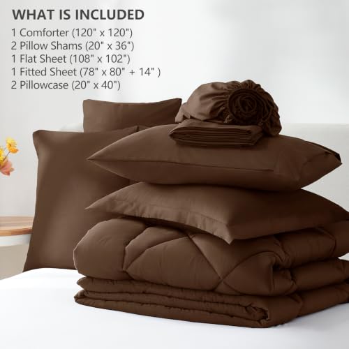 Super King Comforter Set Brown