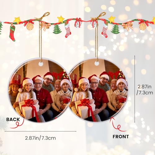 2 Pack Personalized Family Christmas Ornaments 2026 with Photo Text (2 Count)