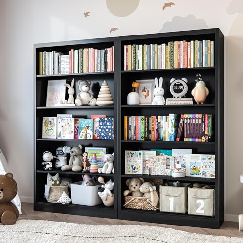 55” Black Bookshelf