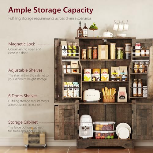 43”H Pantry Cabinet with 4 Doors