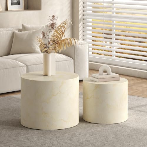 Nesting Round Coffee Table Set of 2 (2 Count)