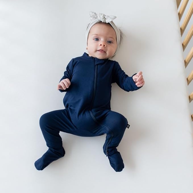 KYTE BABY Unisex Zipper Closure Footies, Rayon Made From Bamboo, 0-24 Months