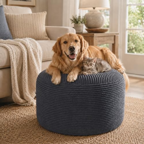 Round Stuffed Pouf Ottoman