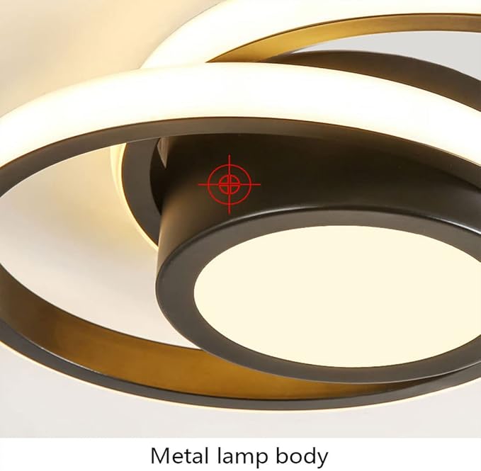 CANEOE Small Modern LED Ceiling Light, 2 Rings Creative Design Ceiling Lamp