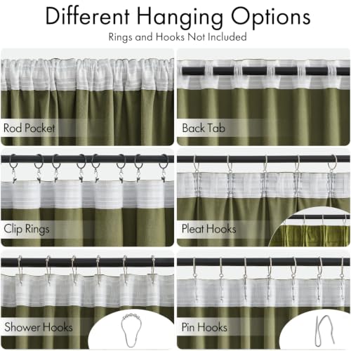 Moss Green Velvet Pinch Pleat Blackout Curtains W52 X L90 Inches