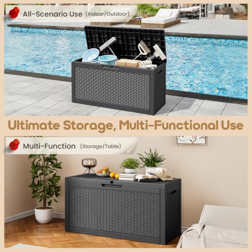 75 Gallon Outdoor Storage Box Waterproof Deck Box for Patio