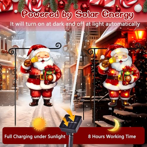 12x18 Lighted Christmas Santa Garden Flag