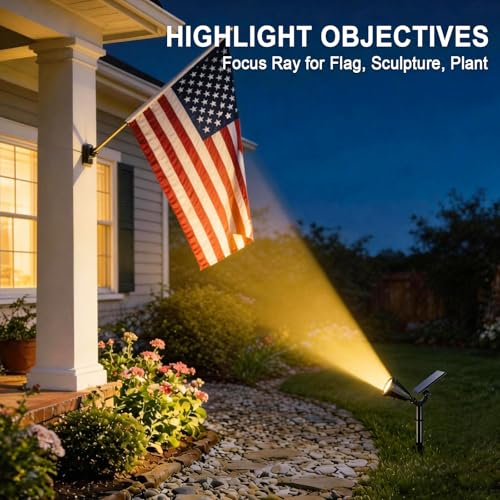 Solar Lights Outdoor Waterproof Flag Spotlights 2 Pack (2 Count)
