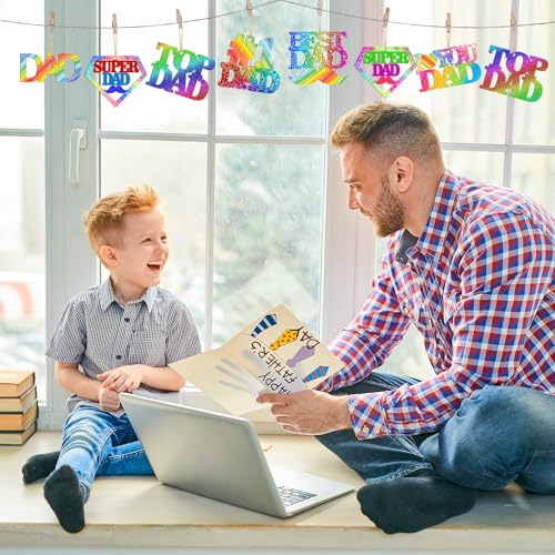 36PCS Wooden Father's Day Ornaments to Paint (77 Count)