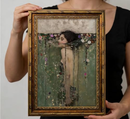Vintage Gold Framed Ophelia Wall Art