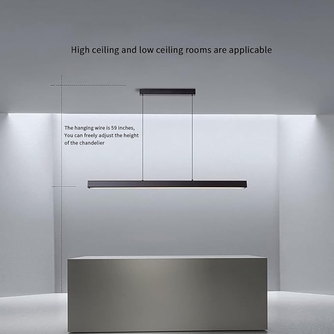 JAYMP Minimalist Linear Pendant Light Dimmable LED Modern Chandelier Dining