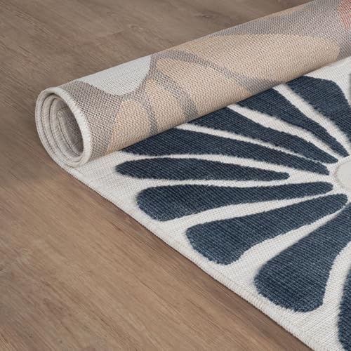 Outdoor Rug 9x12 Large Modern Floral Tropical Area Rugs for Outdoor and Indoor Patio Easy to Clean Non Shedding Living Room Porch Garden Washable Outside Carpet (108 Sq Ft)