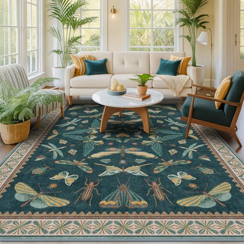 Vintage Teal Area Rugs for Living Room 6x8 (48 Sq Ft)