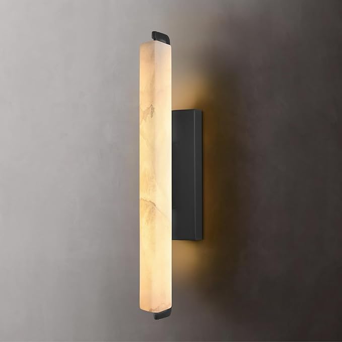 Alabaster Wall Sconce, Bronze Modern Bathroom Sconces, Indoor Wall Lighting