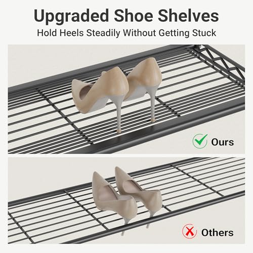 V7S Portable Closet for Hanging Clothes Heavy Duty Rack with Shelves