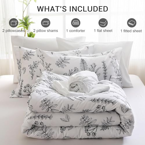 White Bed in a Bag Queen 7 Pieces