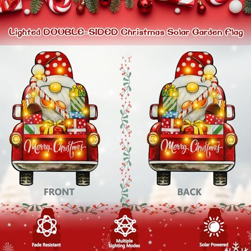 12x18 Lighted Christmas Dwarf Garden Flag