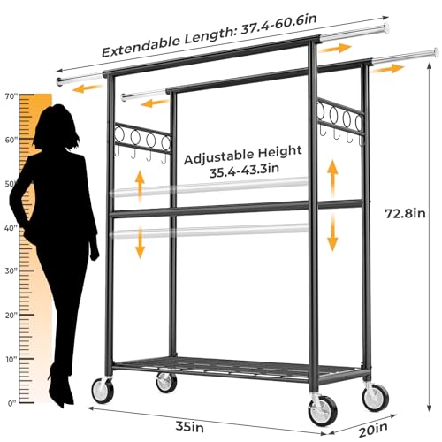 Heavy Duty Clothes Rack Load 1060LBS